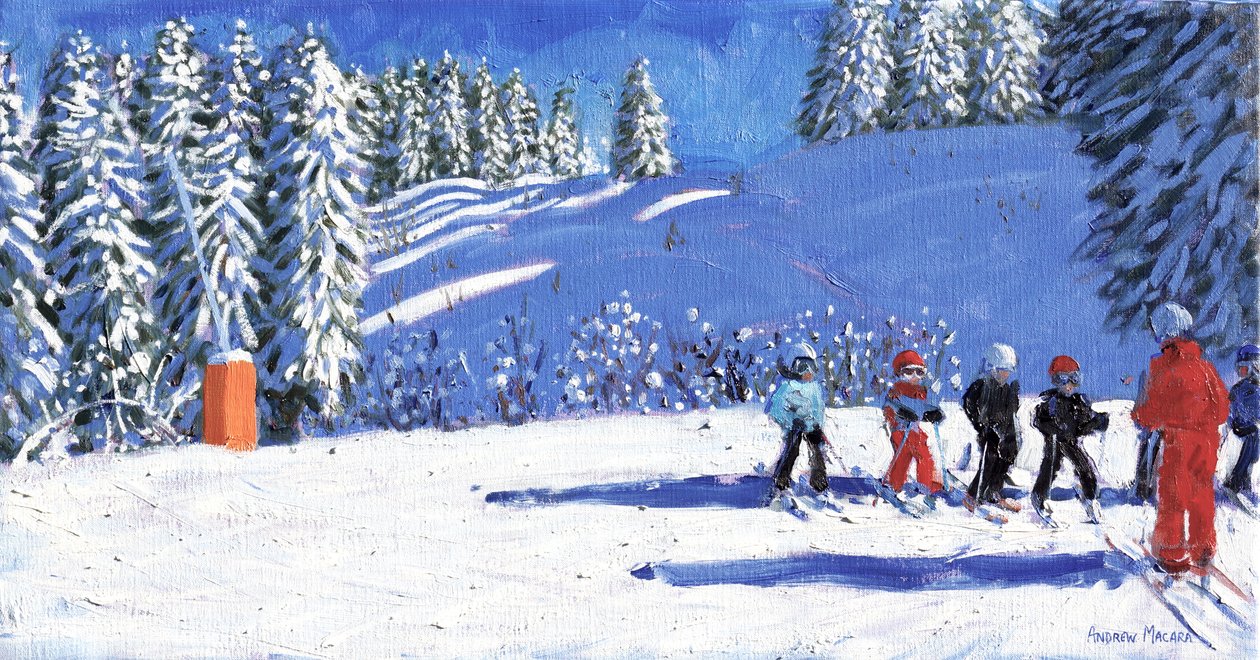 Unge skiløbere, Morzine, Frankrig.2015, af Andrew Macara
