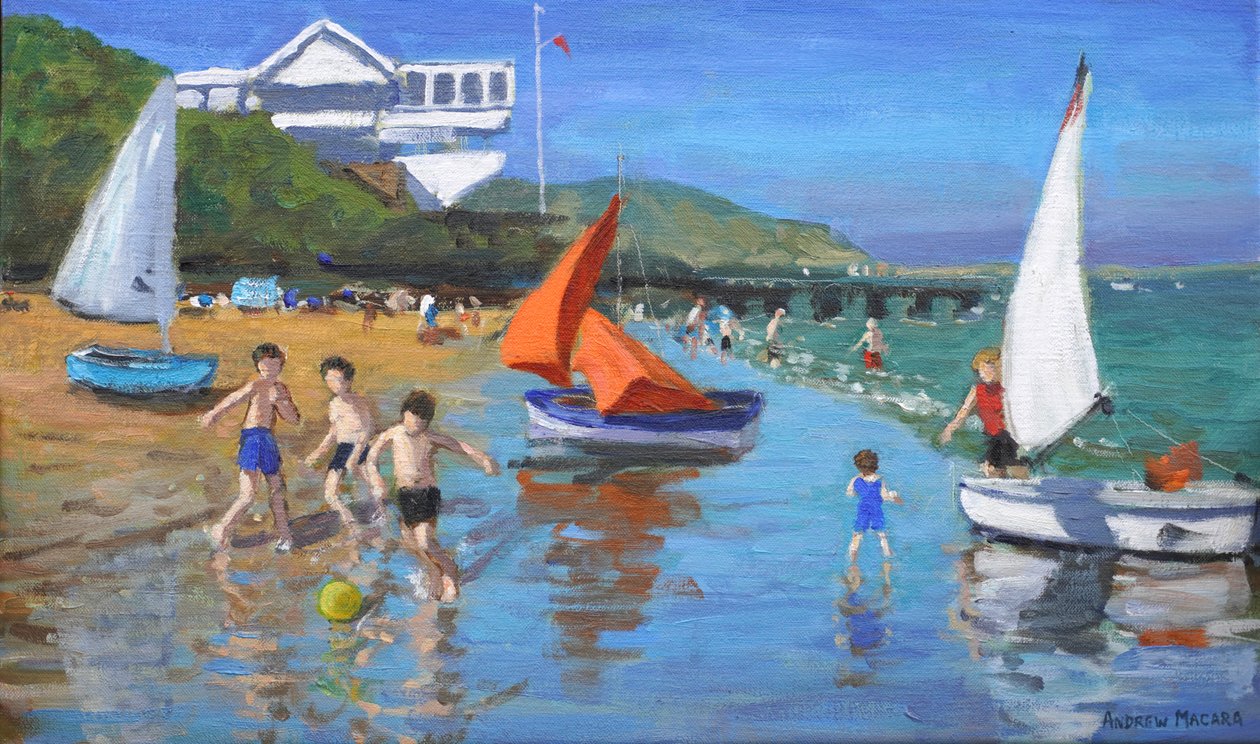 Sommer i Abersoch, 2015 (olie på lærred) af Andrew Macara