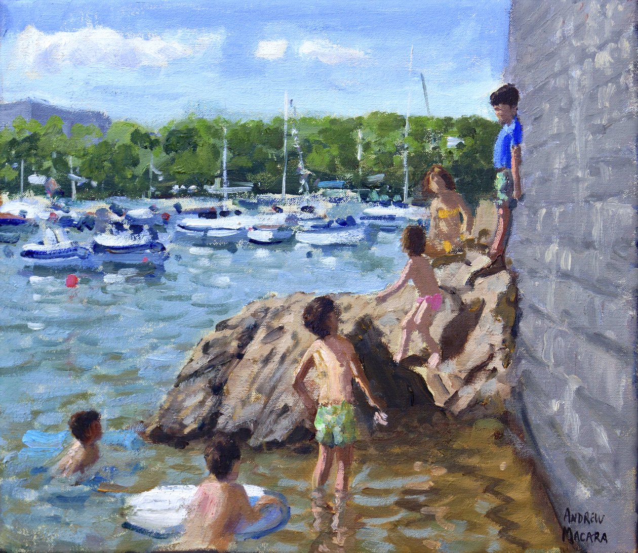 klatreklipper, Tenby Havn, 2016, af Andrew Macara
