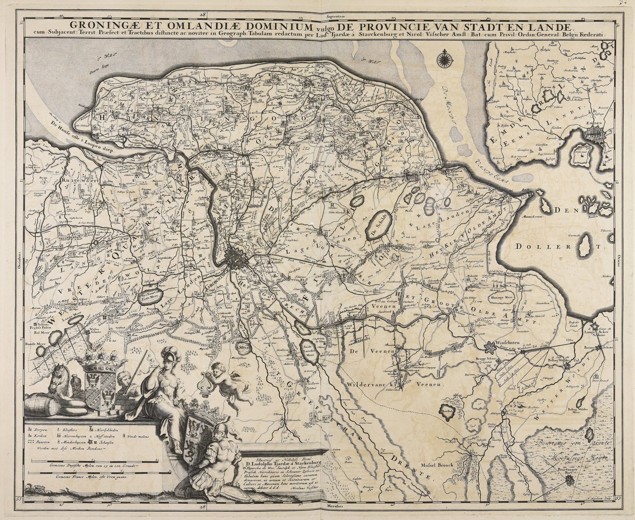 Groningae et Omlandiae dominium vulgo de Provincie van Stadt en Lande af Andries Hogeboom