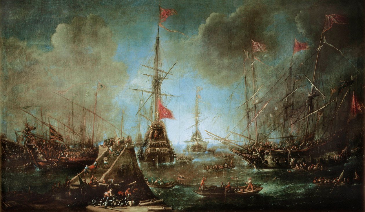 Den spanske flåde forlader havnen af Andries van Eertvelt