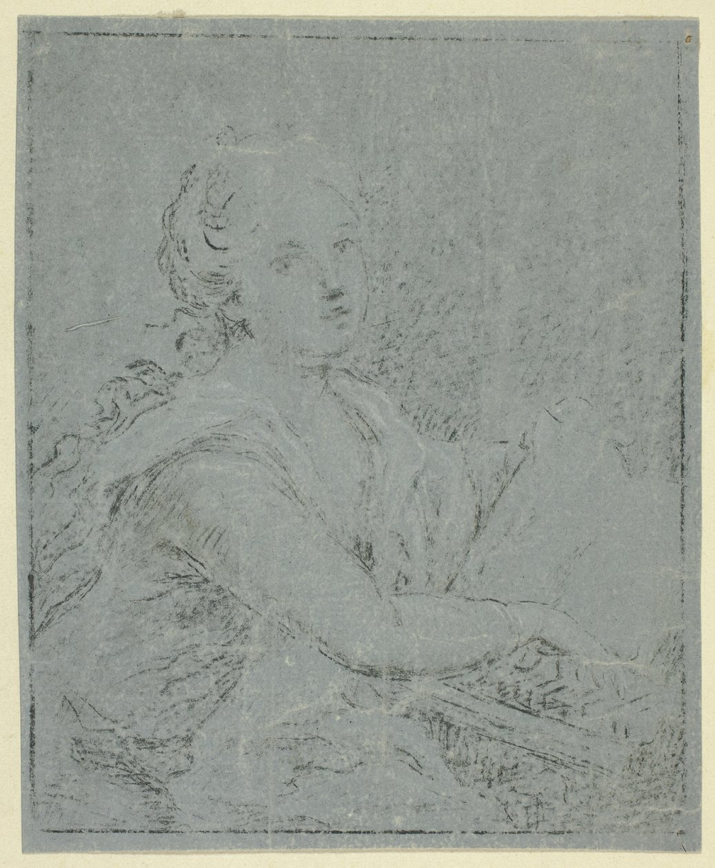 Kvinde på Spinet af Angelica Kauffmann