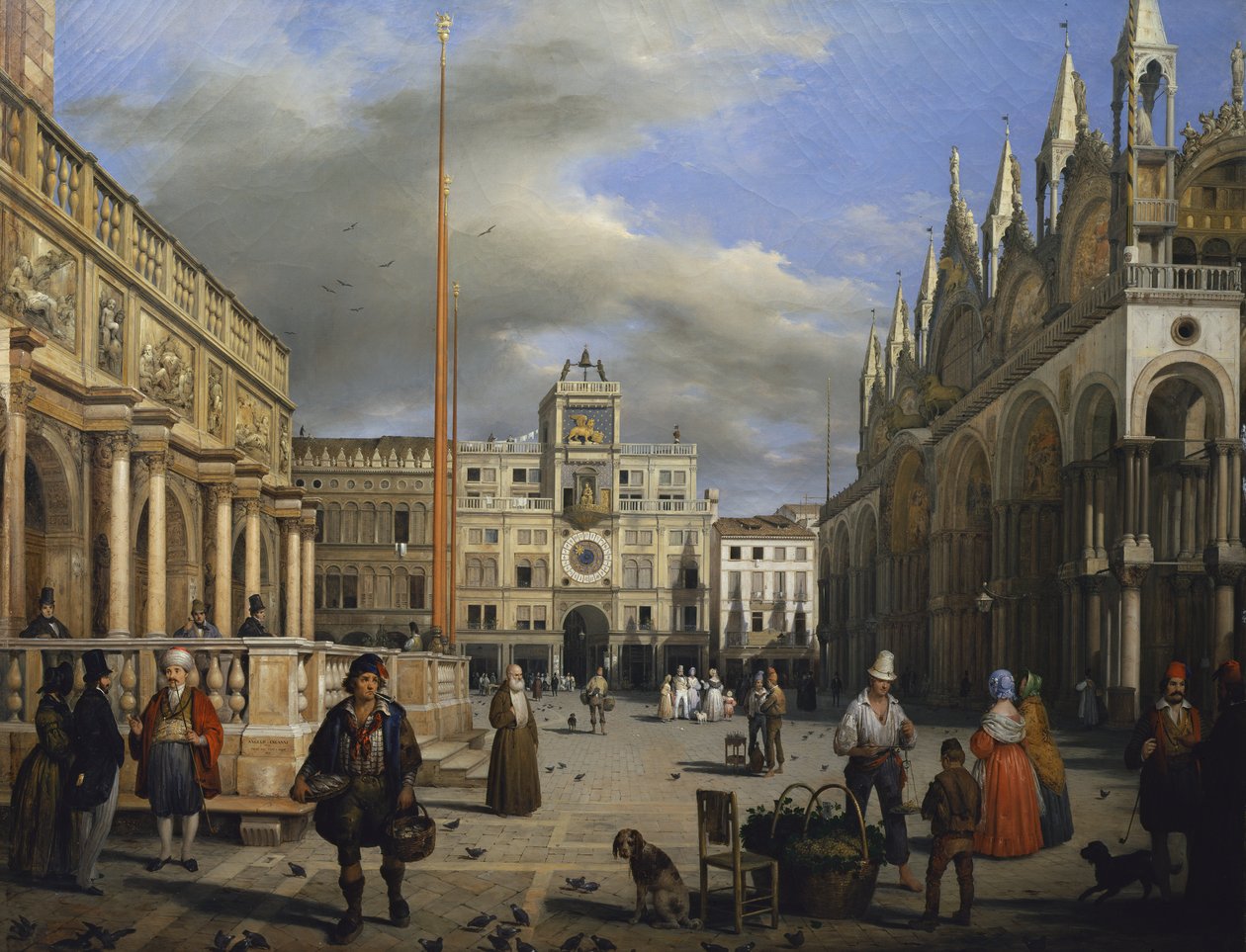 Piazza San Marco af Angelo Inganni