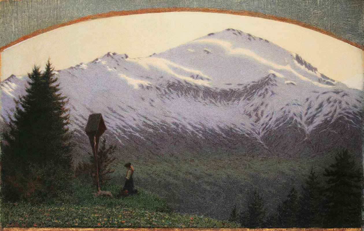 Hil dig aftenens Maria, 1910. af Angelo Morbelli