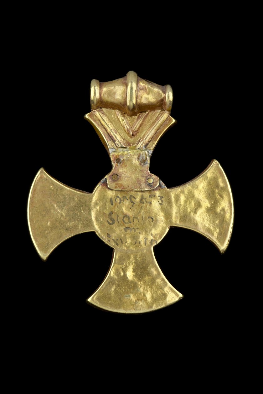 Bagsiden af Ixworth-korset (granat og guld) af Anglo Saxon