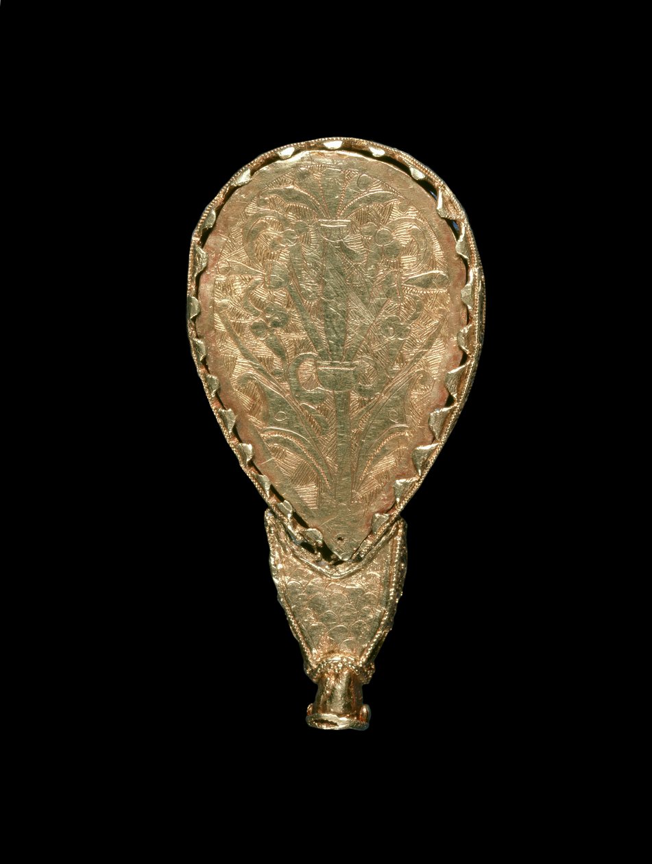 Alfred Jewel (guld, bjergkrystal og emalje) (bagside) (for forside se 100551) af Anglo Saxon