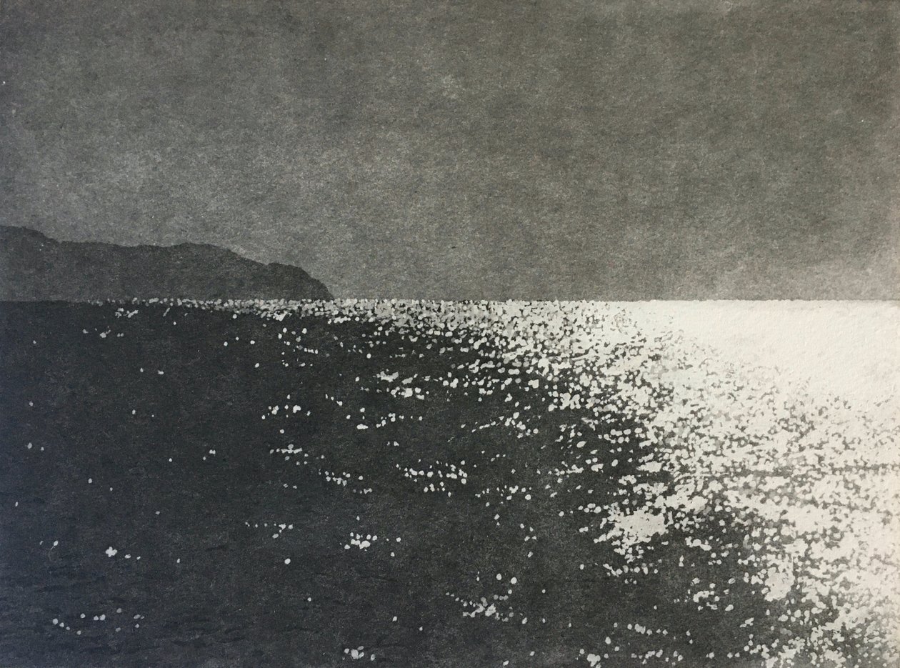 Dancing light, 2021 (akvatinte på papir) af angus hampel