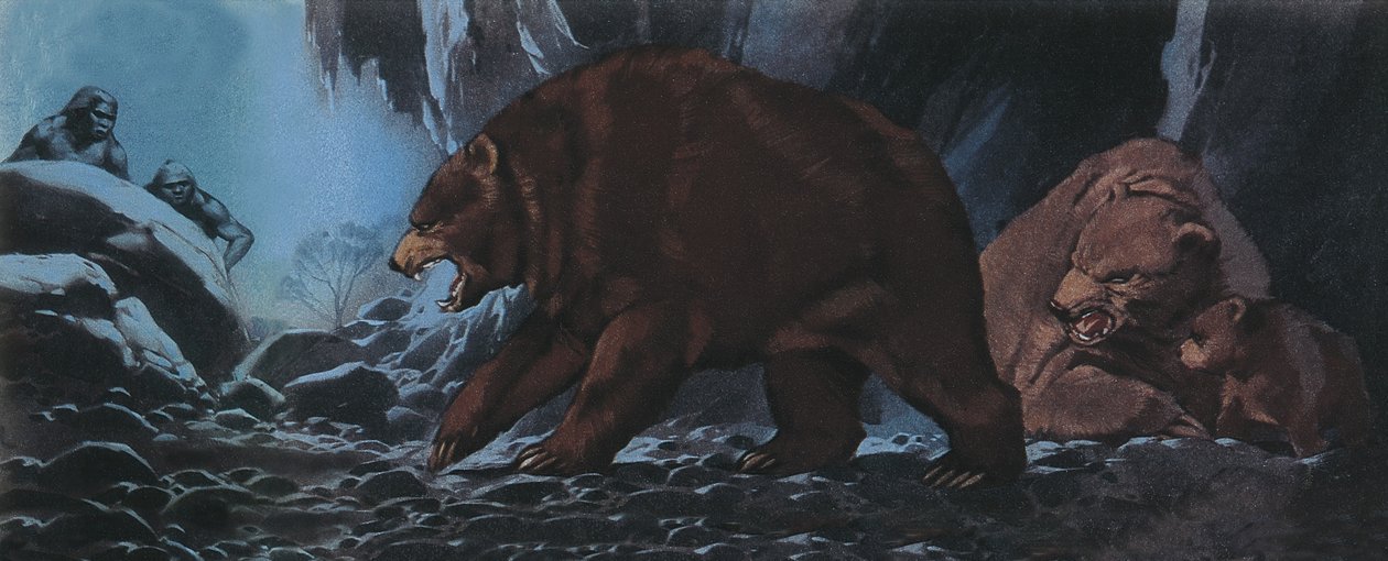 Bjørne og det primitive menneske af Angus McBride