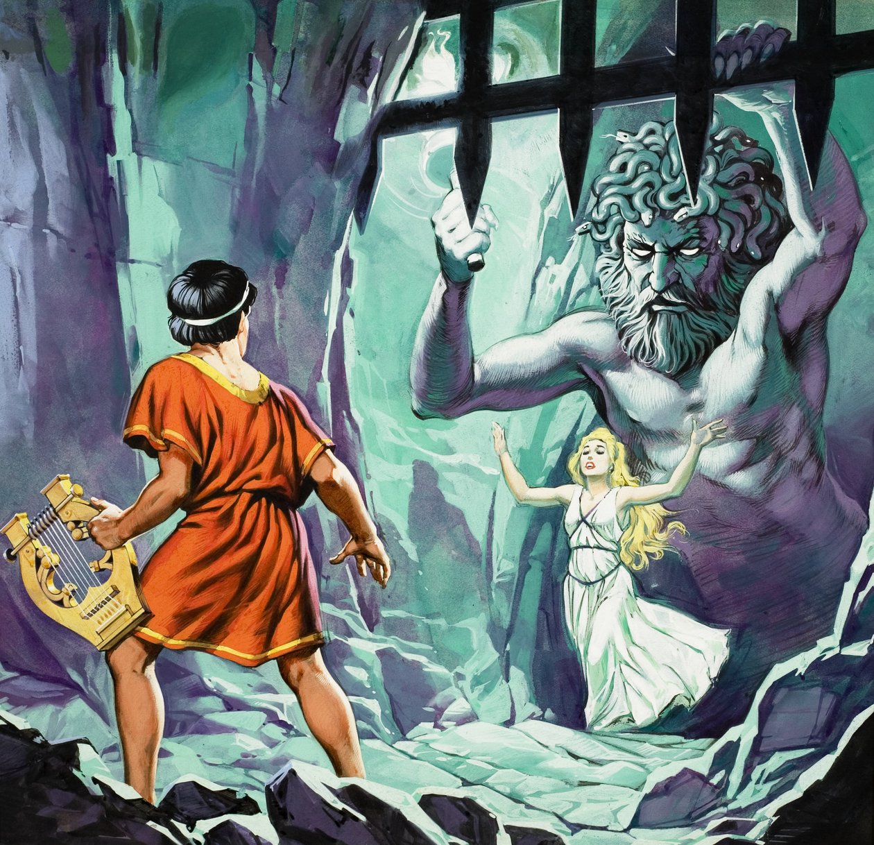 Orfeus og Eurydike (gouache på papir) af Angus McBride