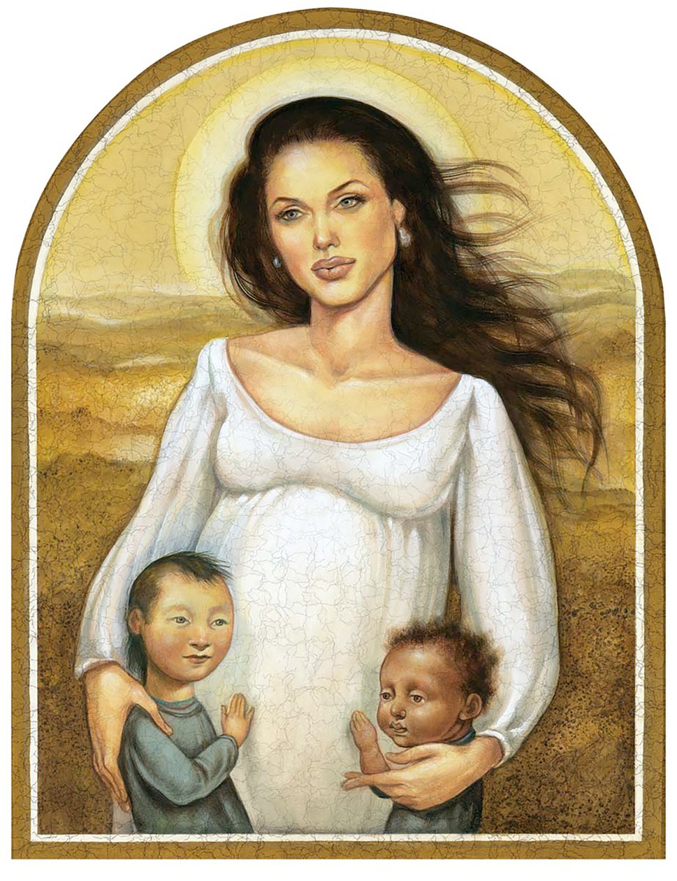 Angelina Jolie, 2004 (akryl på illustrationsplade) af Anita Kunz