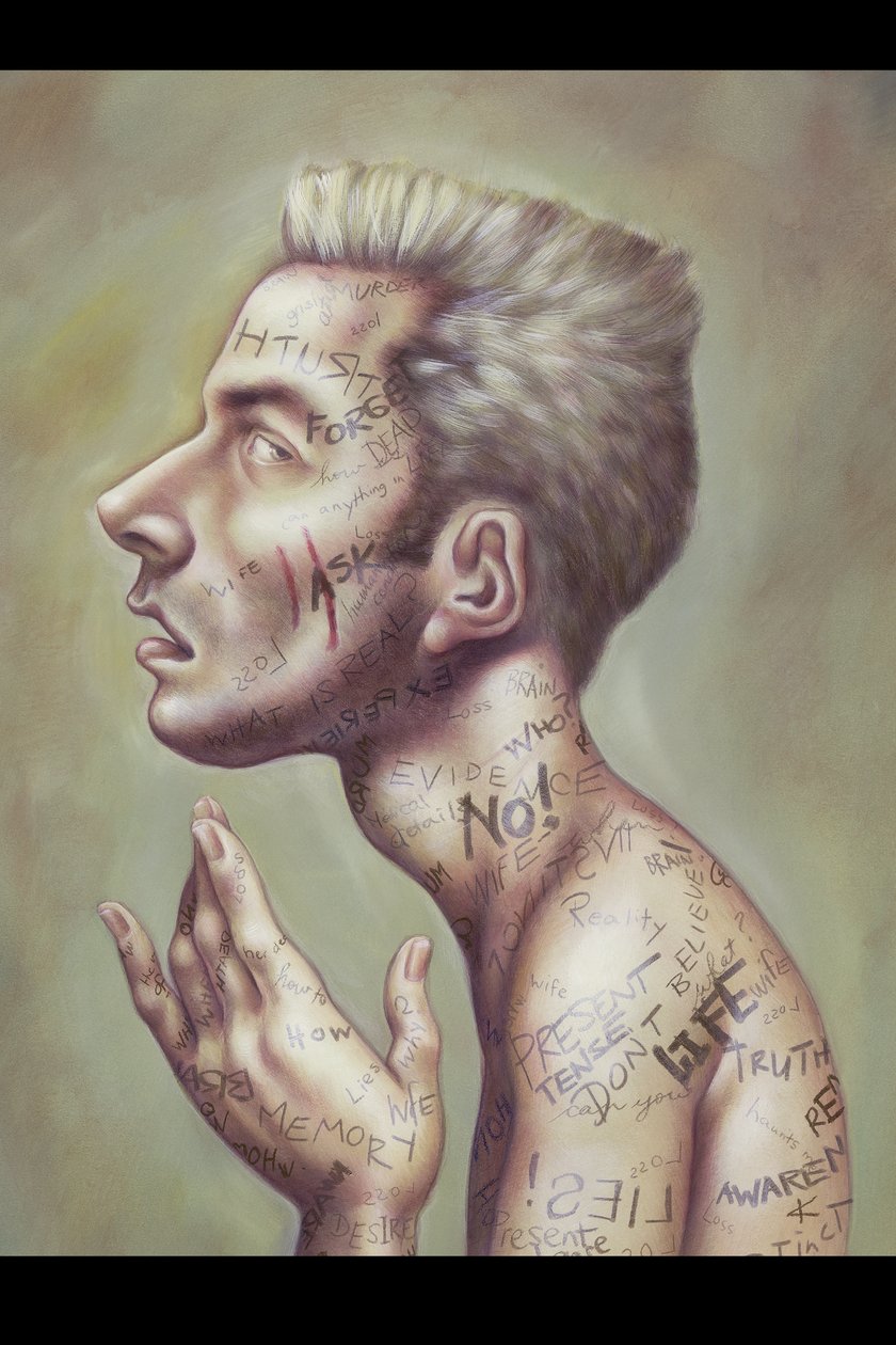 Memento, 2000 (akryl på illustrationsplade) af Anita Kunz
