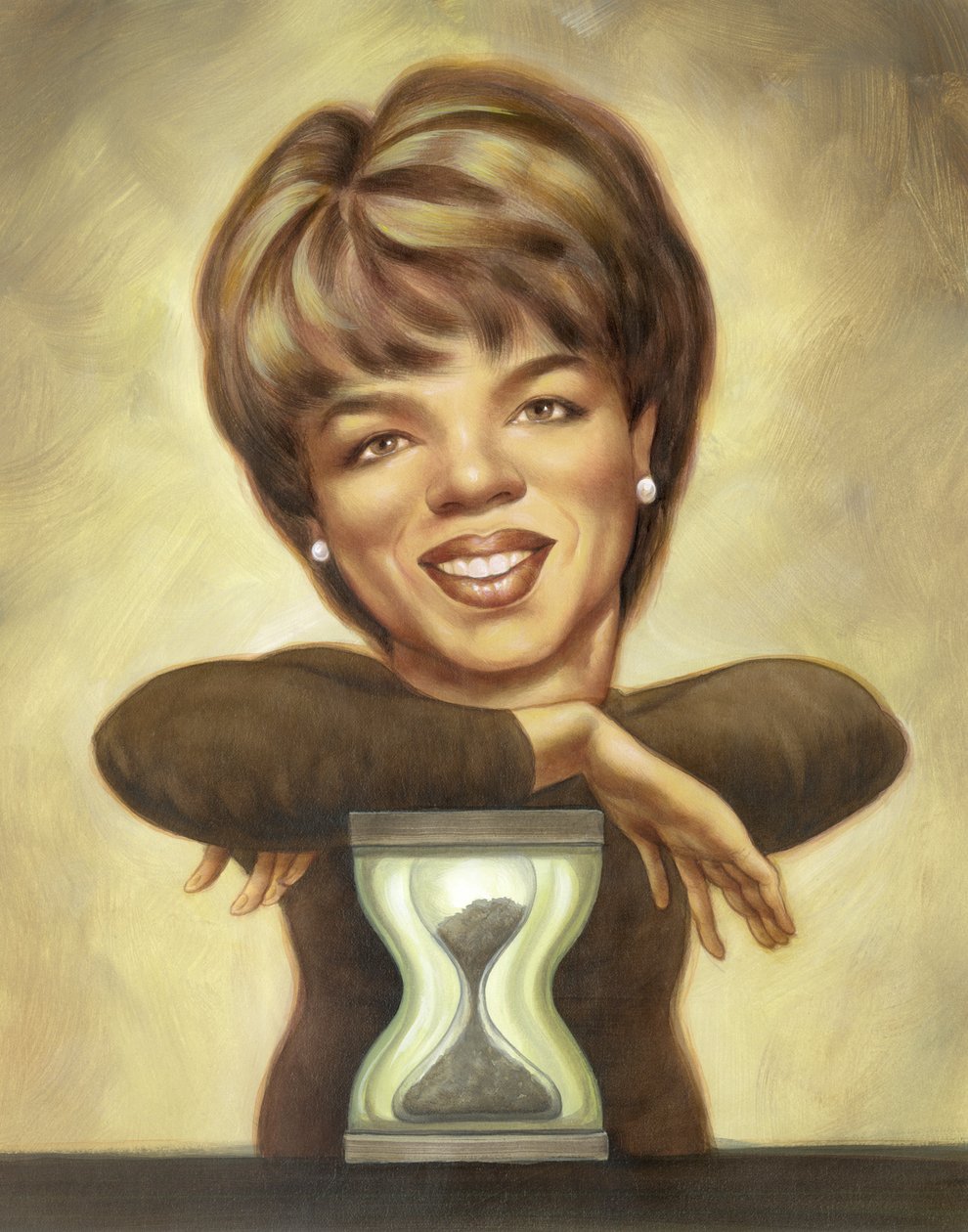 Oprah Winfrey, 2010 (akryl på illustrationsplade) af Anita Kunz