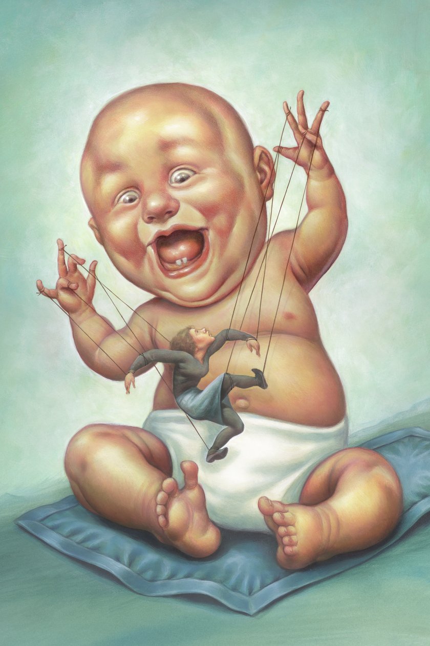 Puppetmaster, 2001 (akryl på illustrationsplade) af Anita Kunz