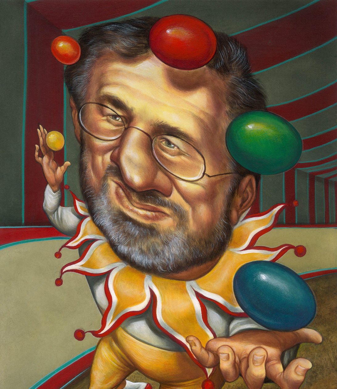 Steven Spielberg, 2000 (akryl på illustrationsplade) af Anita Kunz
