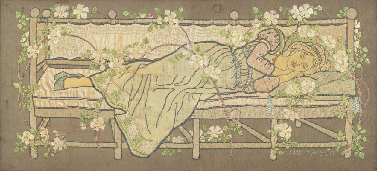 Tornerose (silkebroderi) af Ann MacBeth