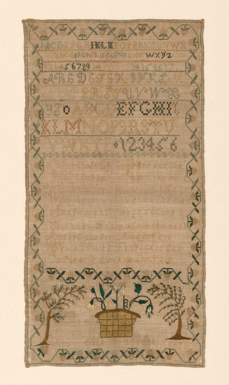 Sampler, USA, 1800-tallet. af Ann Morris