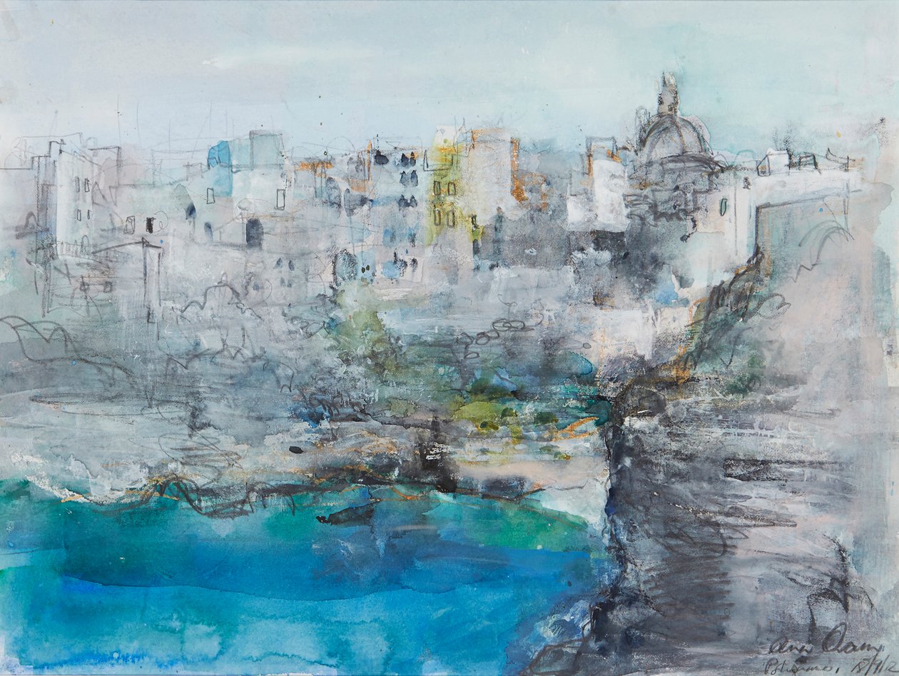 Positano (blandet medier) af Ann Oram