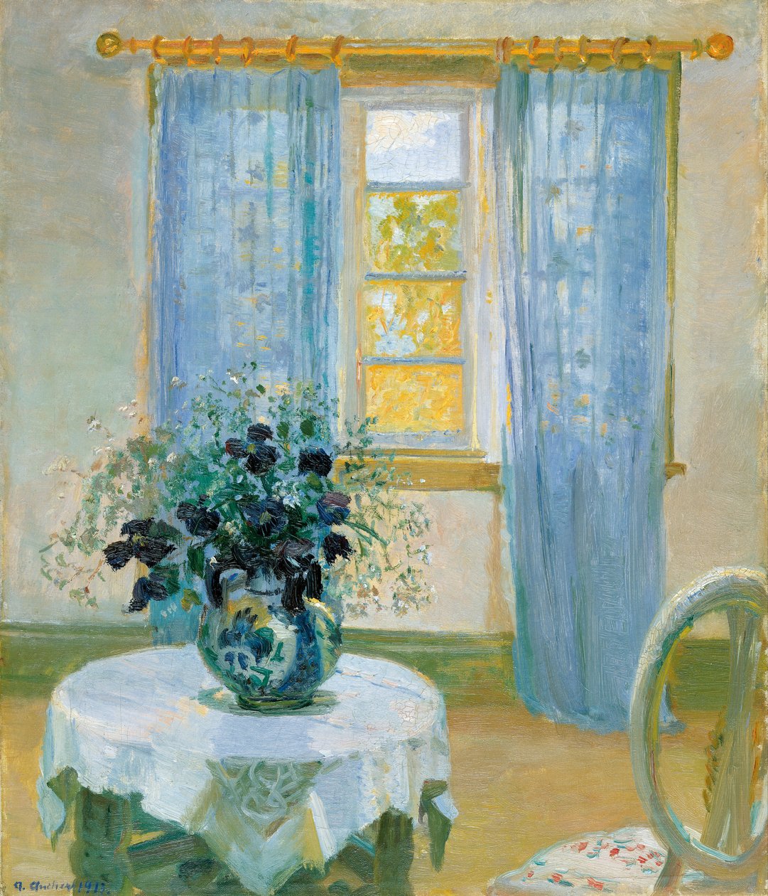 Interiør med clematis af Anna Ancher