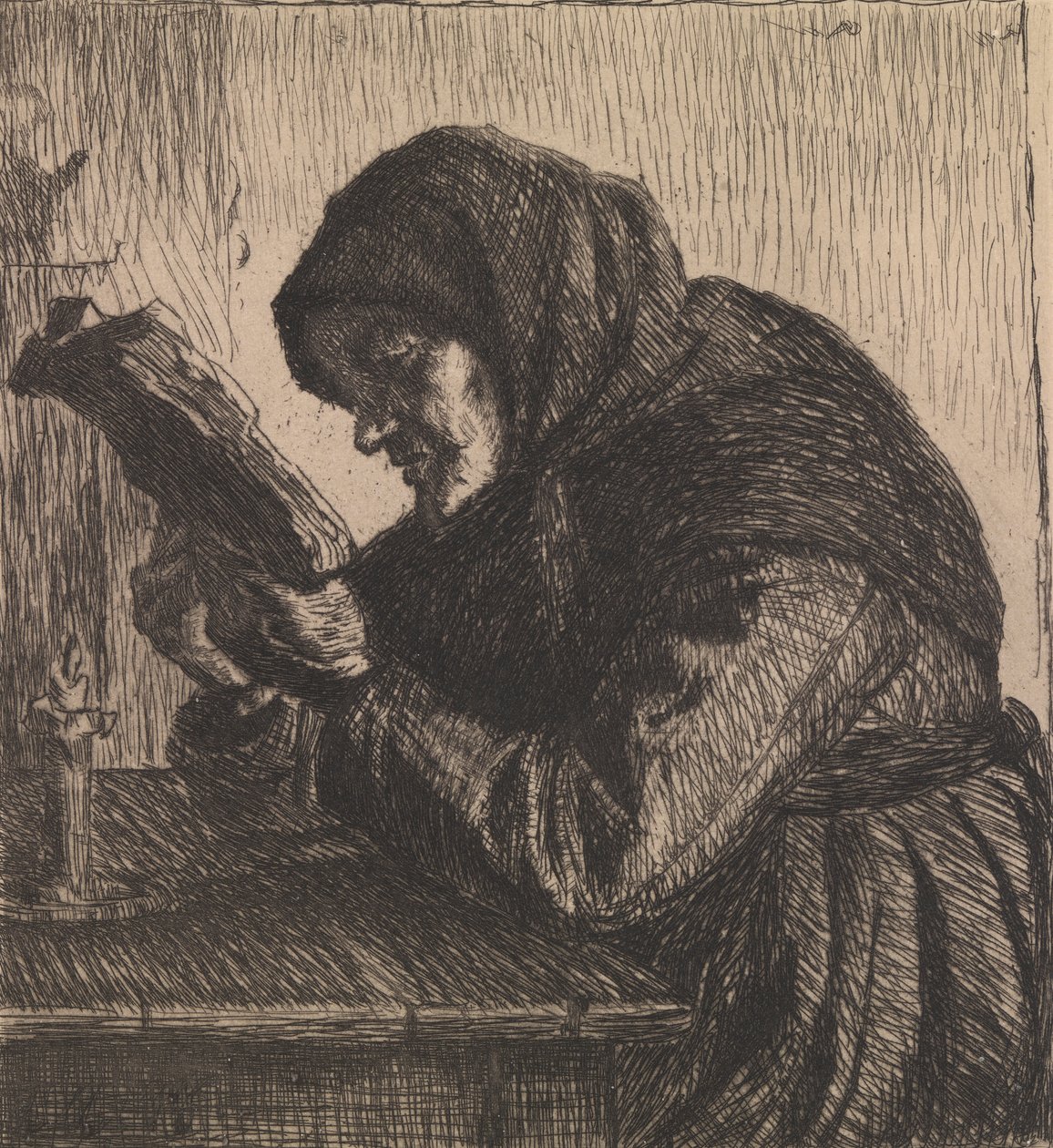 Danish: Læsende gammel kone af Anna Ancher