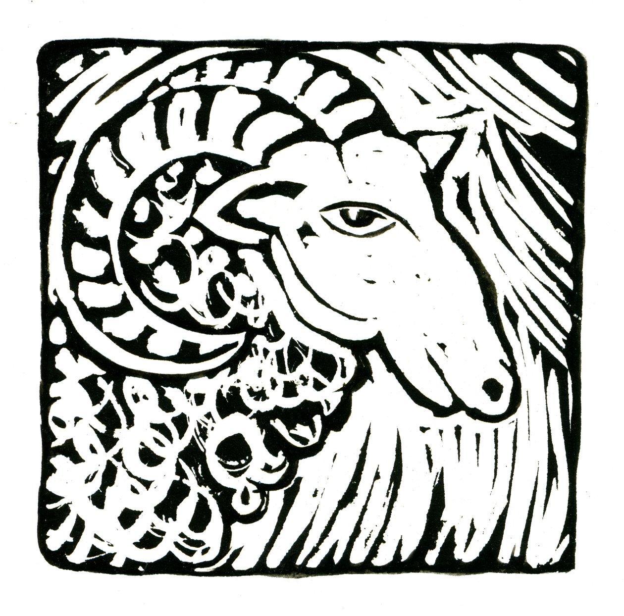 Horoskop (Vædder), 2017 (linnedprint) af Annalisa Morrocco