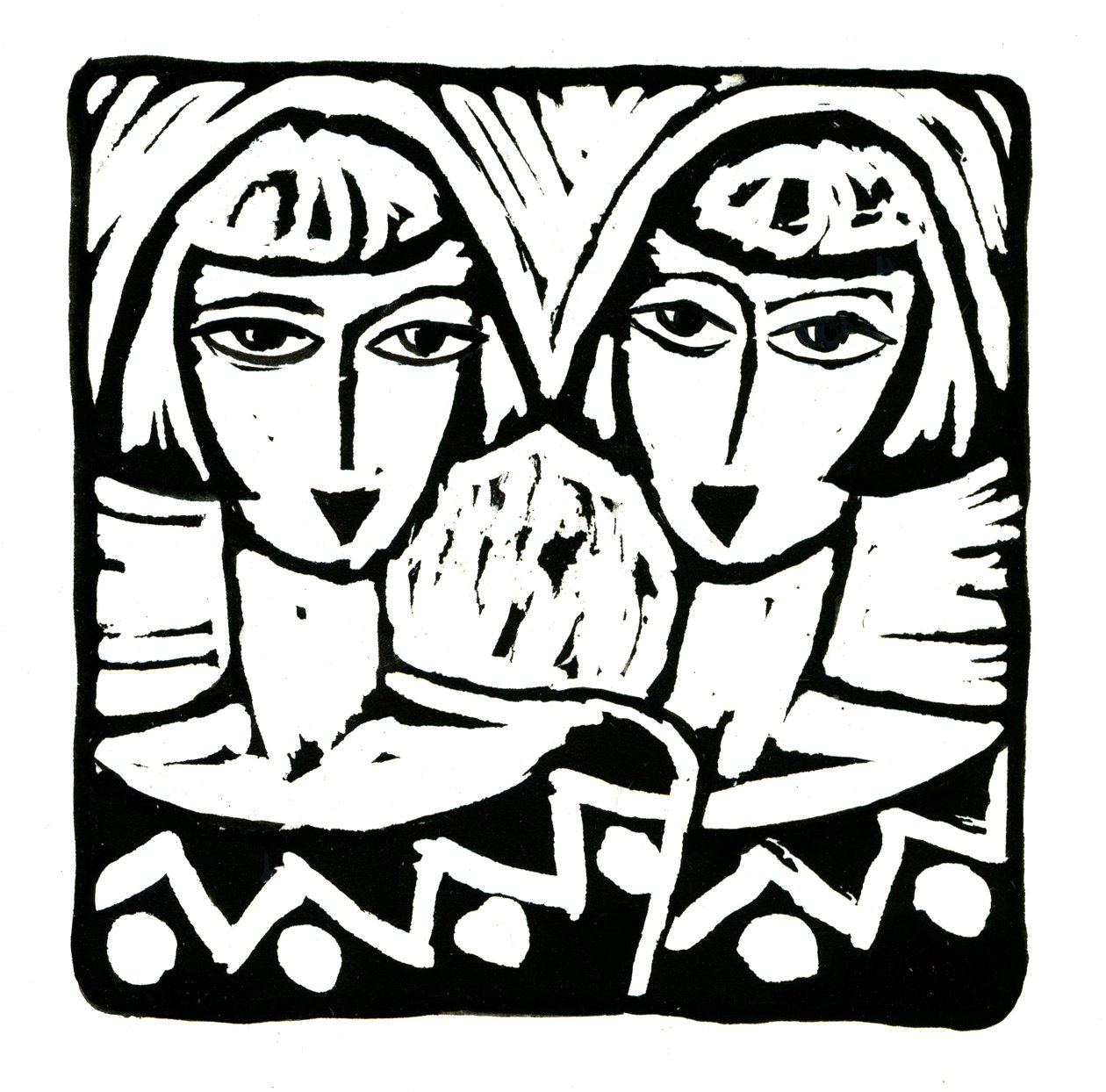 Horoskop (tvilling), 2017 (linnedprint) af Annalisa Morrocco