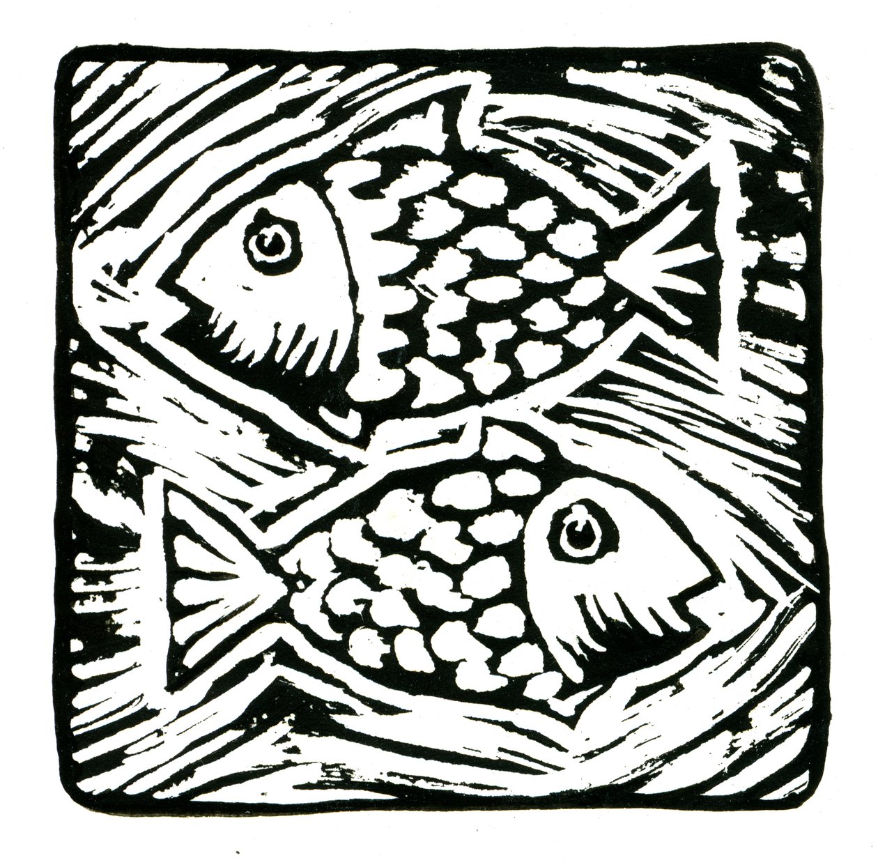 Horoskop (Fiskene), 2017 (linnedprint) af Annalisa Morrocco