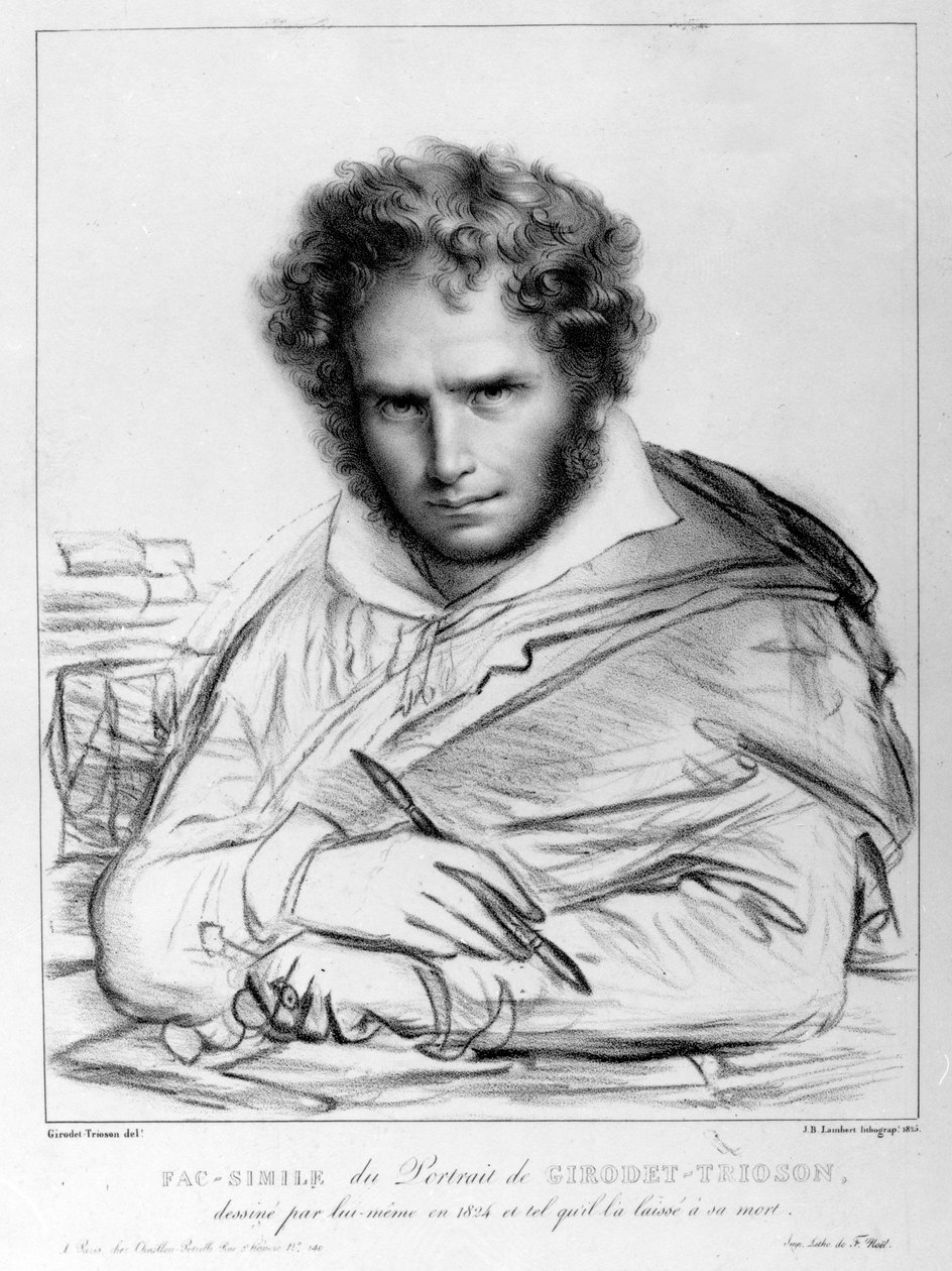 Selvportræt, tryk udført af J. B. Lambert af Anne Louis Girodet de Roucy Trioson