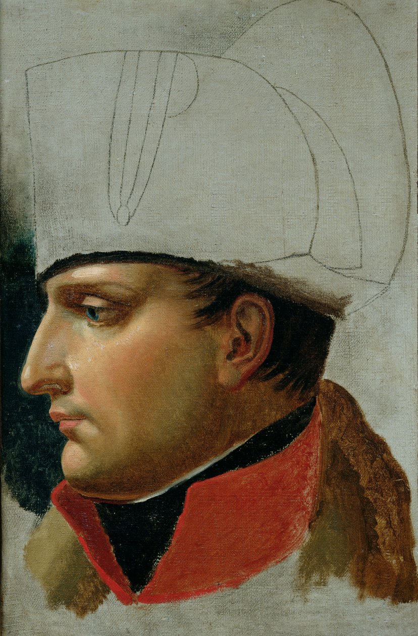 Ufærdigt portræt af Napoleon I (1769-1821) tidligere tilskrevet Jacques Louis David (1748-1825) 1808 af Anne Louis Girodet de Roucy Trioson