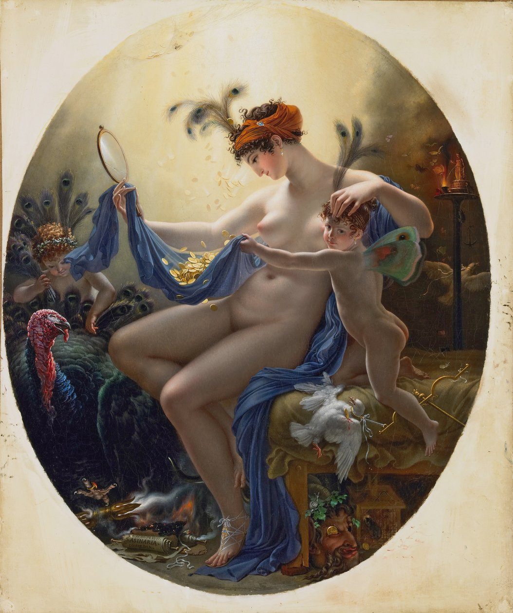 Portræt af Mlle. Lange som Danae, 1799 af Anne Louis Girodet de Roucy Trioson