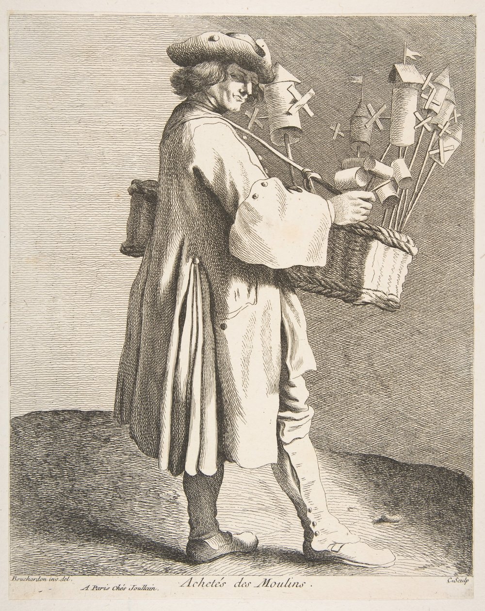 Whirligig Peddler, 1742. af Anne Claude Philippe de Caylus