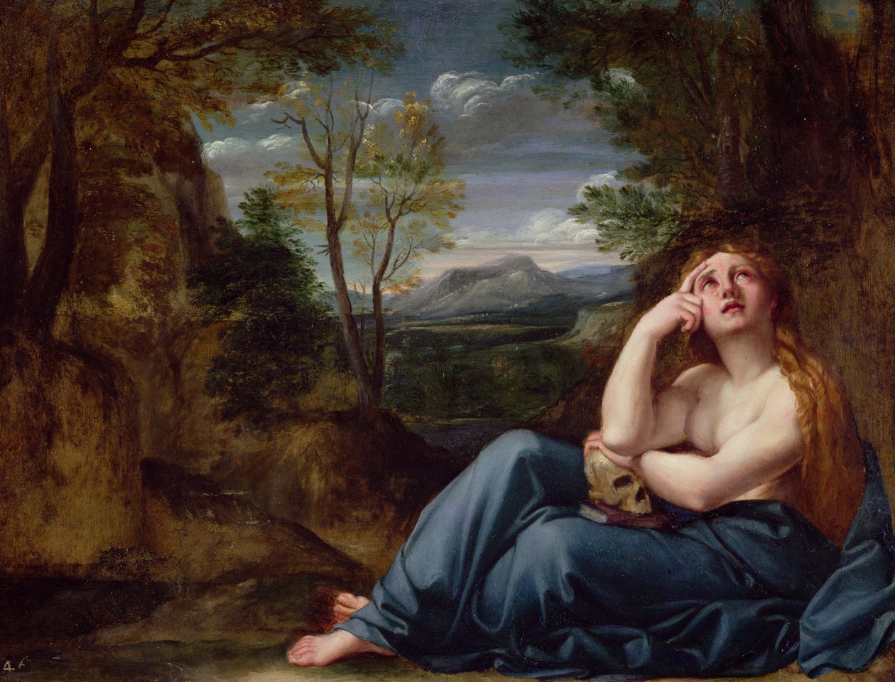 Mary Magdalene in a Landscape, ca. 1599 (olie på kobber) af Annibale Carracci