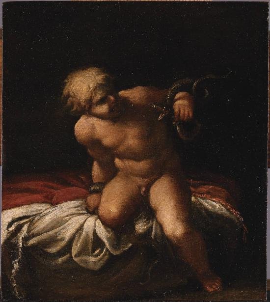 Infant Hercules Strangling Serpents af Annibale Carracci