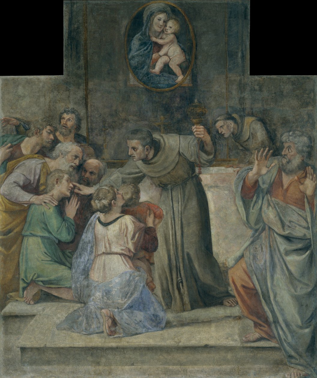 Helbredelse af manden født blind af Annibale Carracci