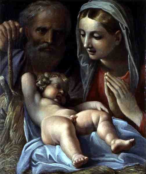 Hellig Familie (olie på lærred) af Annibale Carracci
