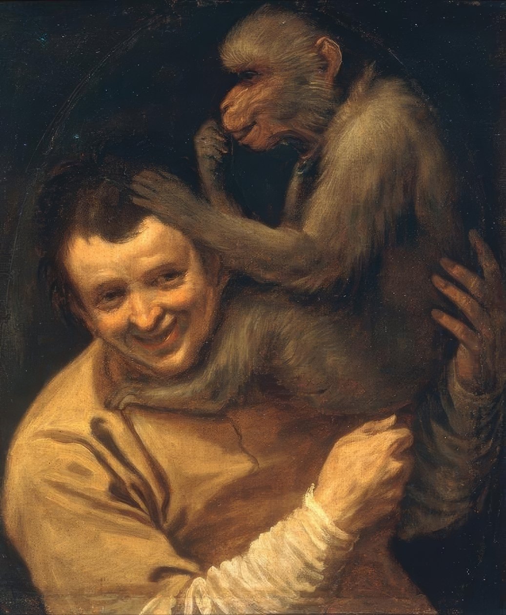 Mand med et tumult af abe af Annibale Carracci