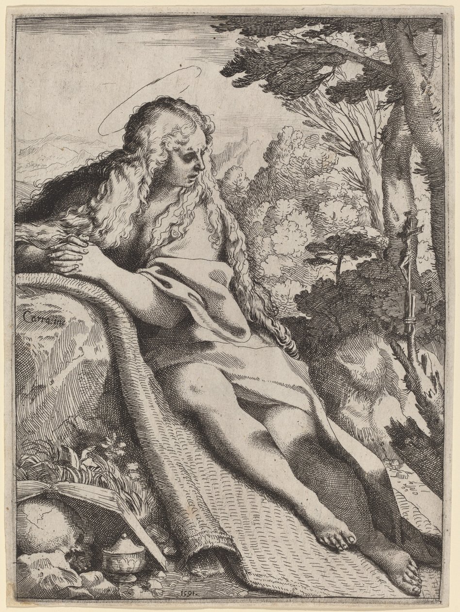 Maria Magdalene i ørkenen af Annibale Carracci