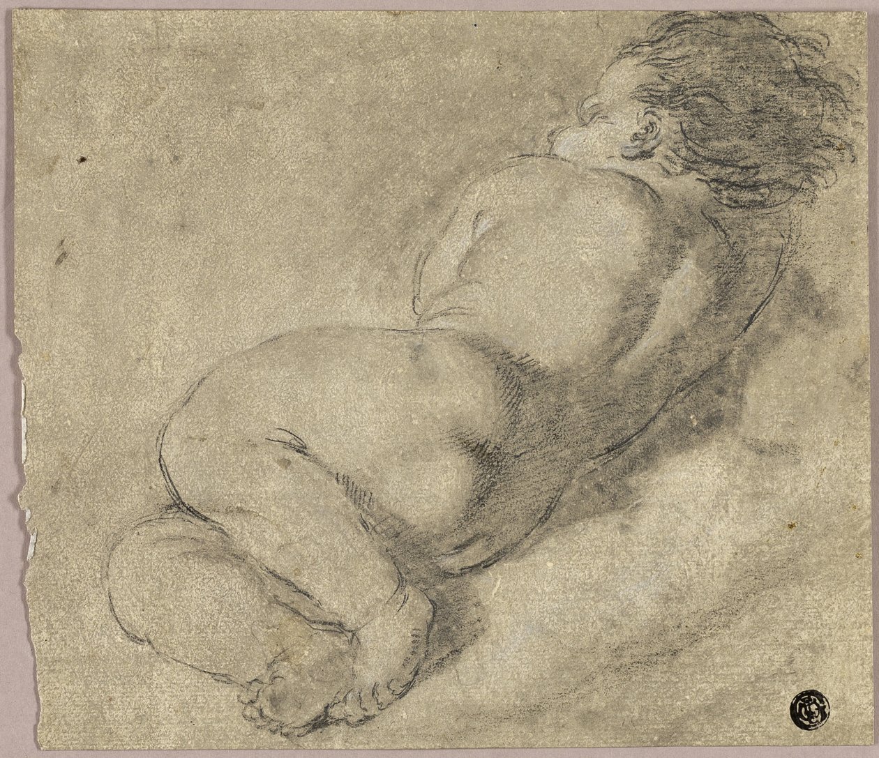 Tilbagelænet barn fra ryggen af Annibale Carracci