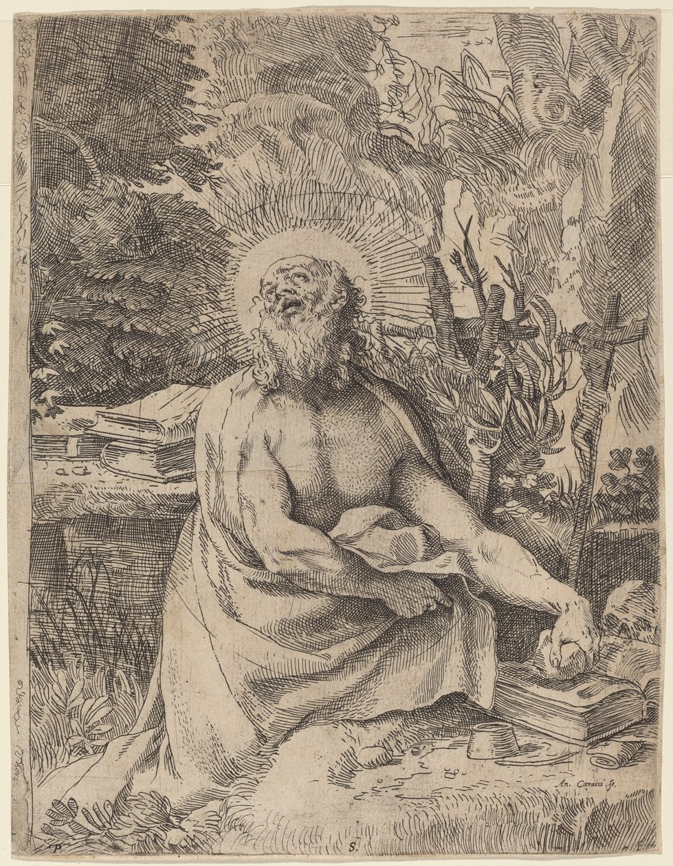 Sankt Hieronymus i ørkenen af Annibale Carracci