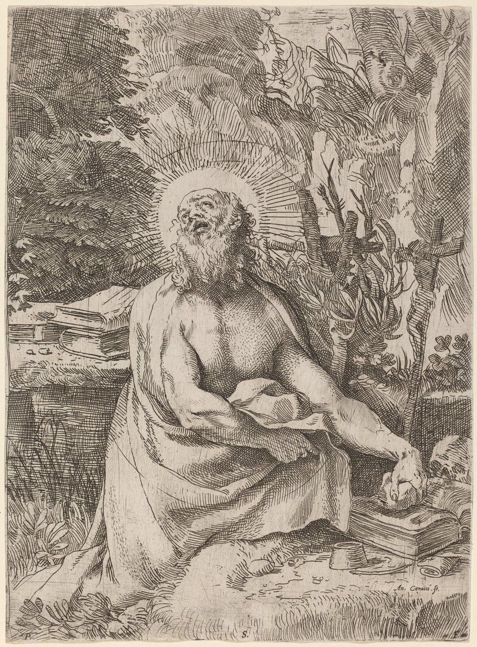 Sankt Hieronymus i ørkenen af Annibale Carracci