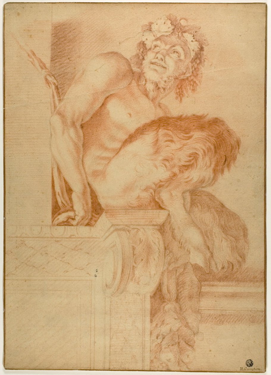 Siddende Satyr af Annibale Carracci
