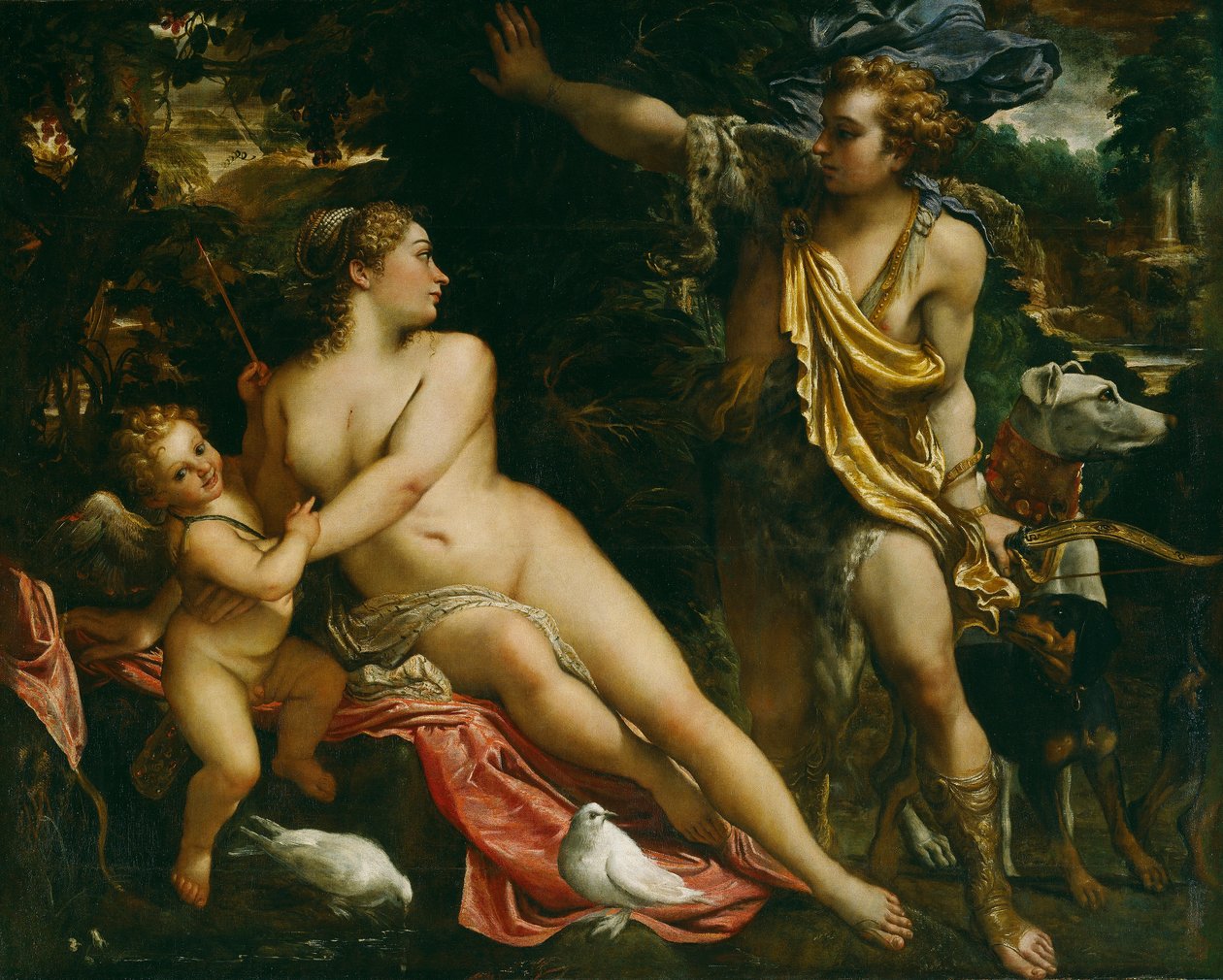 Venus, Adonis og Amor af Annibale Carracci