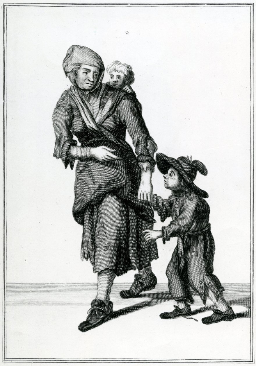 The London Beggar, Cries of London, c.1688 af Unbekannt Unbekannt