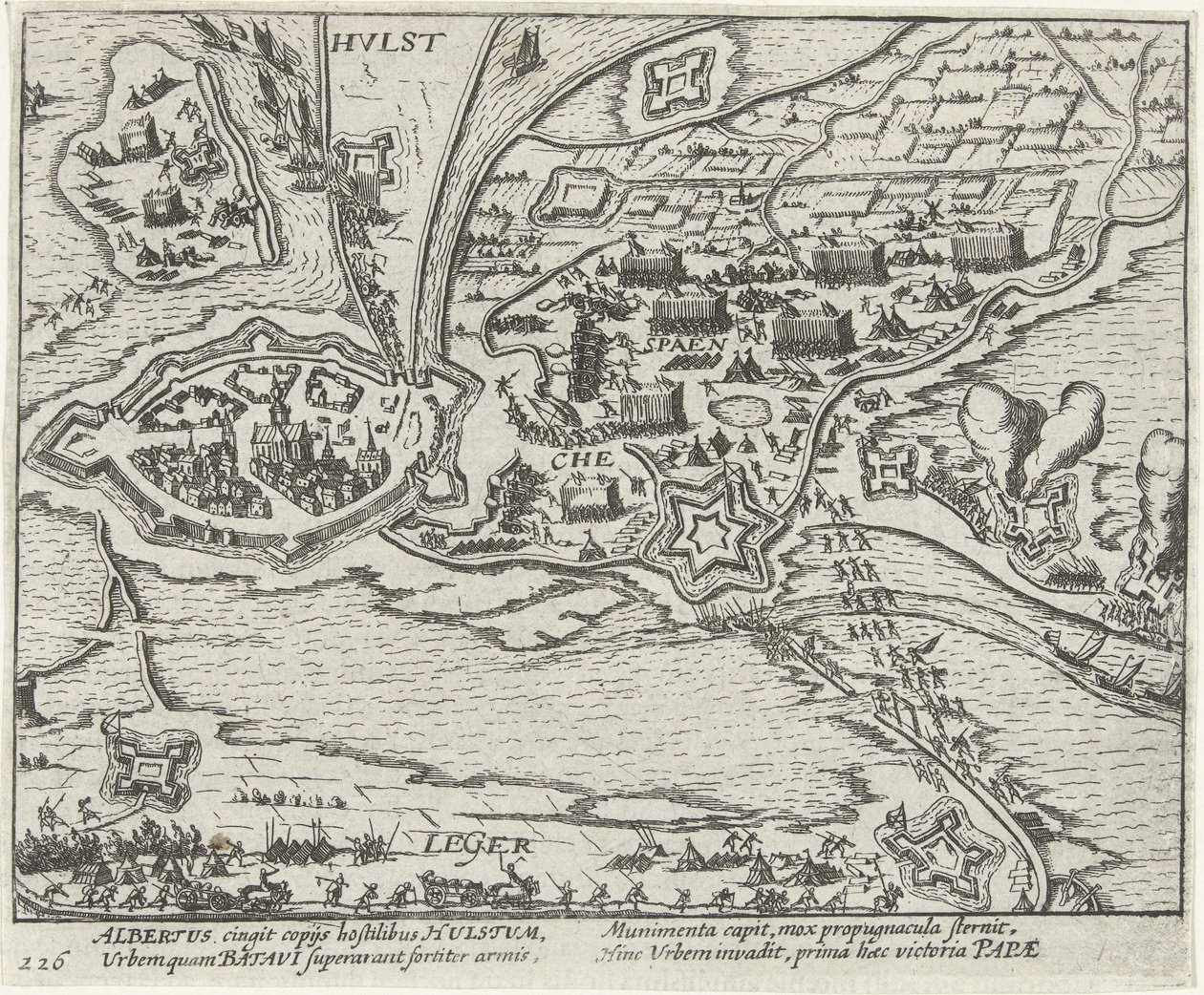 Belejring af Hulst af ærkehertug Albrecht, 1596 af Anonymous