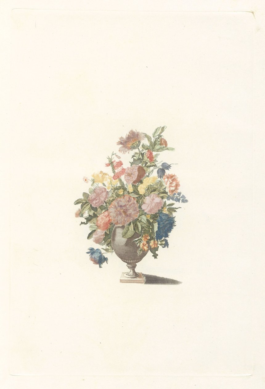 Blomstervase med pæoner blandt andet af Anonymous