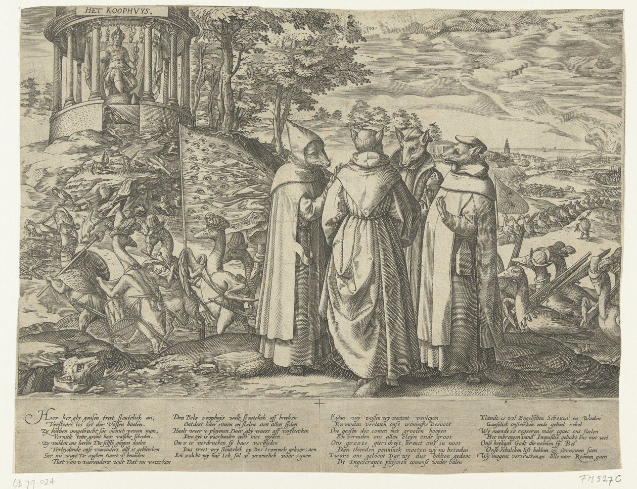 Gæssene jager rævene, ca. 1572 af Anonymous