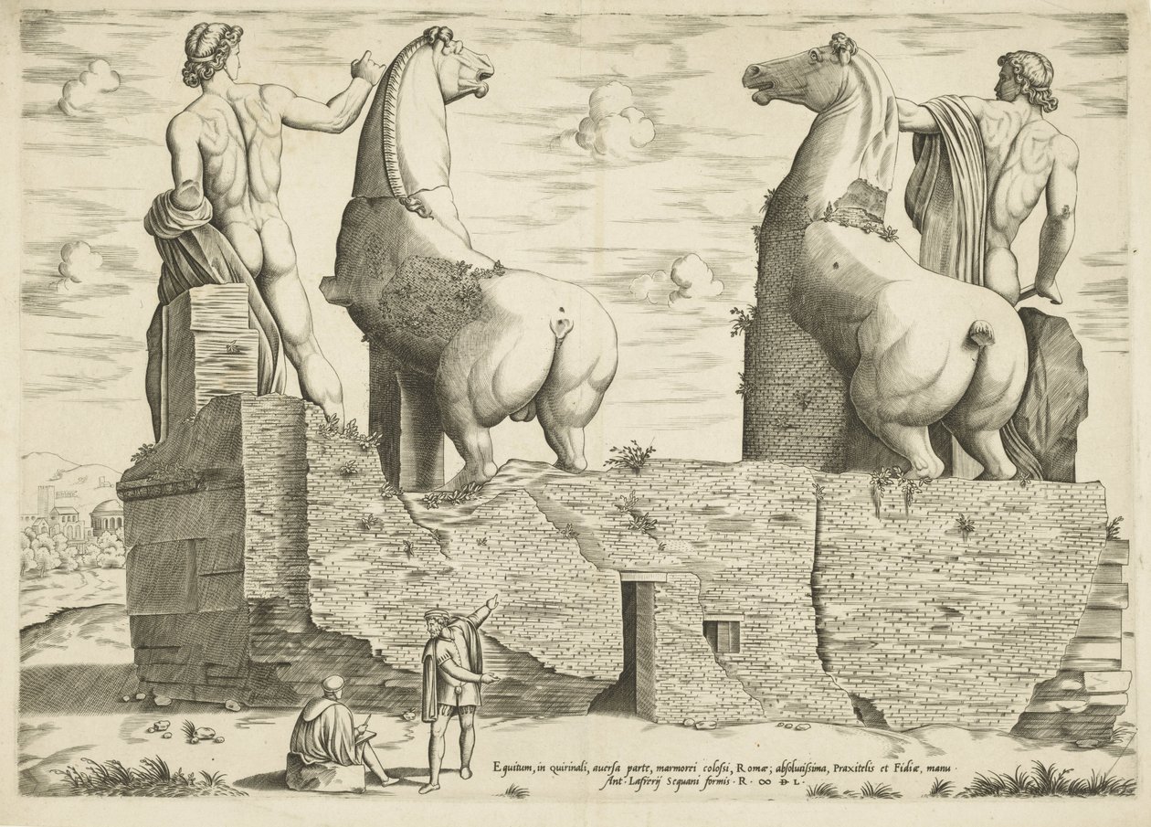 Dioscuren, van achteren set Mirror of Roman Magnificence (serietitel) af Anonymous