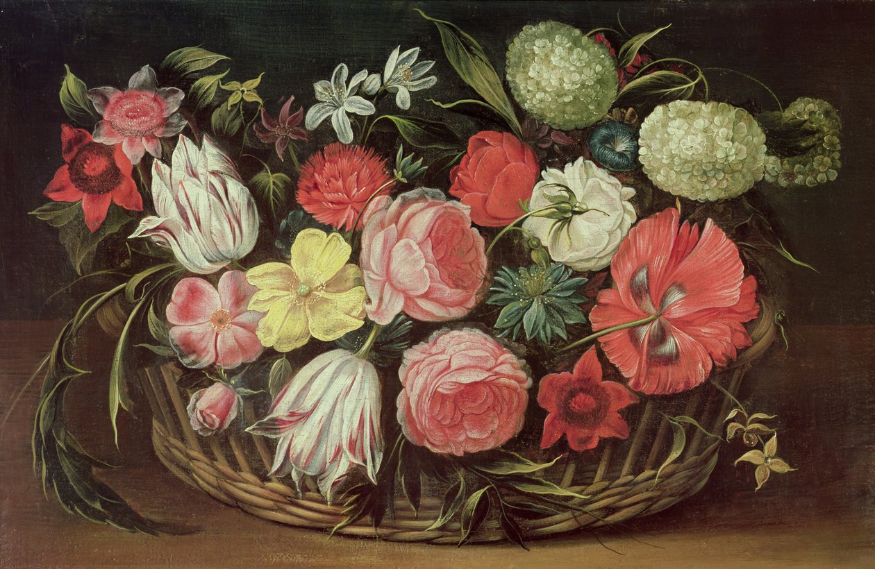 Blomster i en kurv af Anonymous