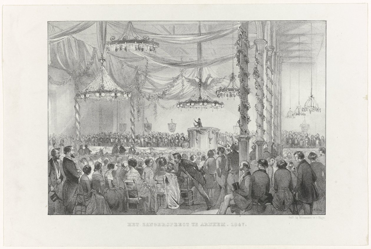 Zangersfeest i Arnhem, 1847 (titel på objekt) af Anonymous