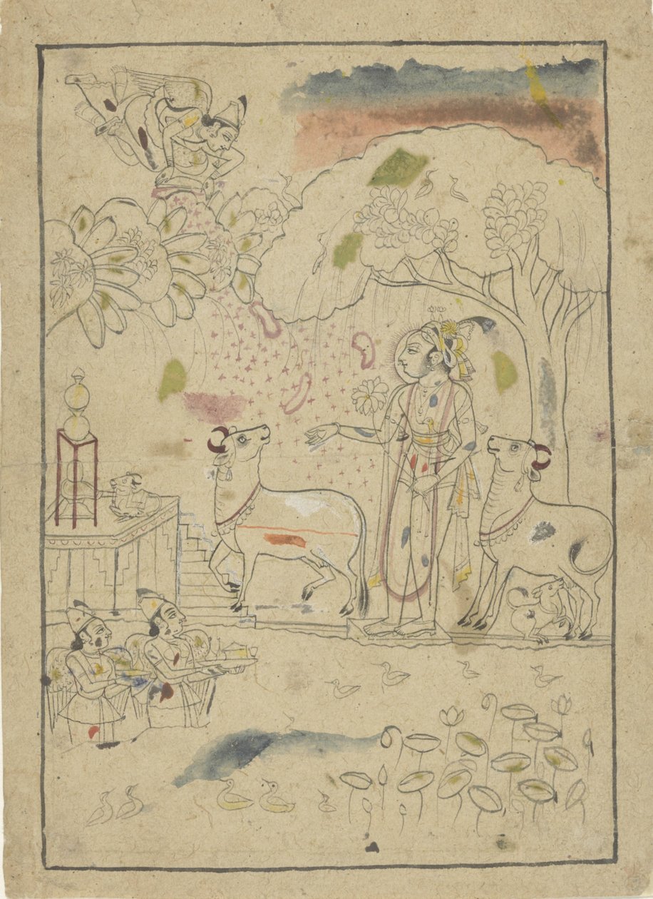Krishna med køer fra linga alteret af Anonymous