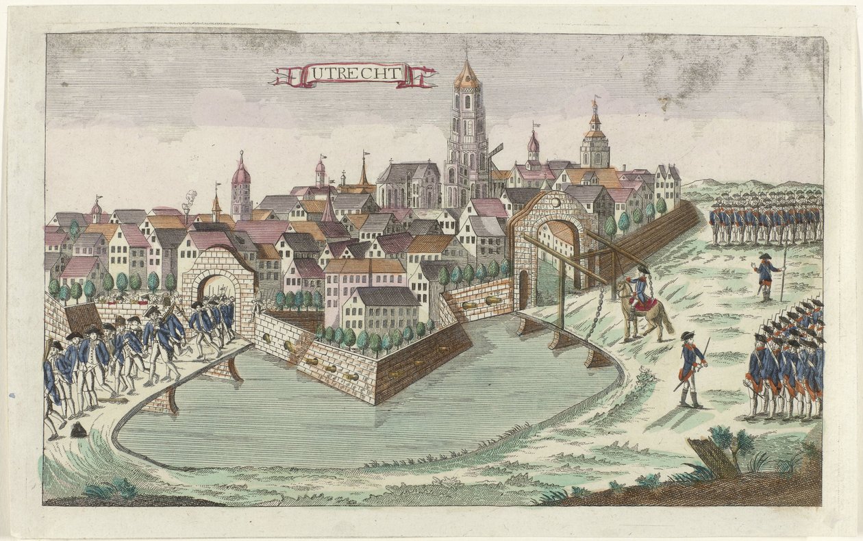 Patrioter forlader Utrecht, 1787 Utrecht (titel på objekt) af Anonymous